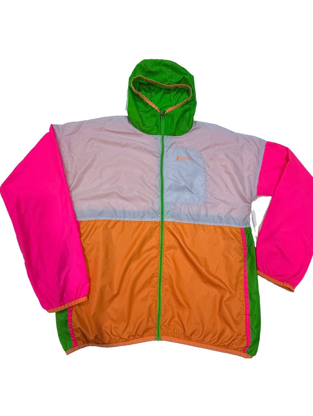 Cotopaxi Men’s Teca Windbreaker Jacket Size  XL Colorful Hooded Green Pink